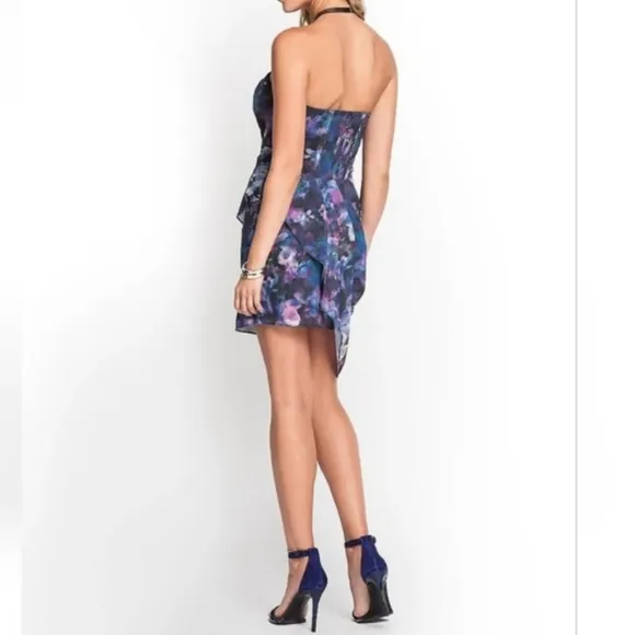 🆕️ GUESS Bombay Floral Asymmetrical Strapless Dress SIZE: 6