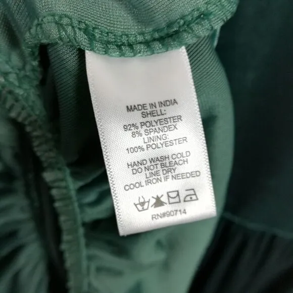1. State Womens Dress Long Sleeve Velvet Velour Tiered Emerald Green XL New
