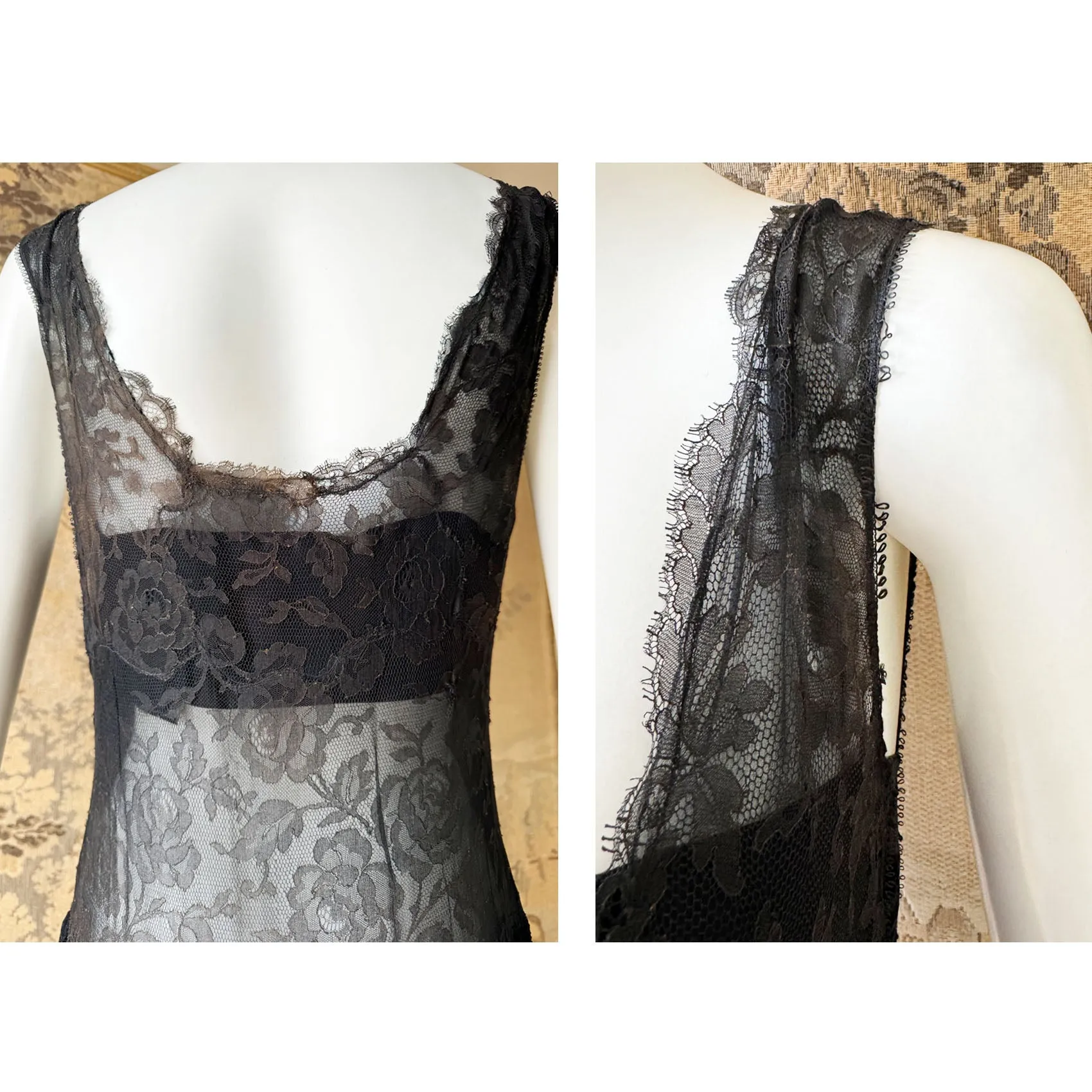 1920s Embellished Chantilly Lace Dress
