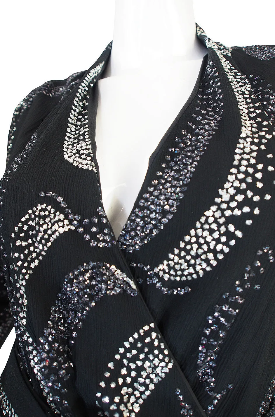 1960s George Halley Attributed Glitter Wrap Dress