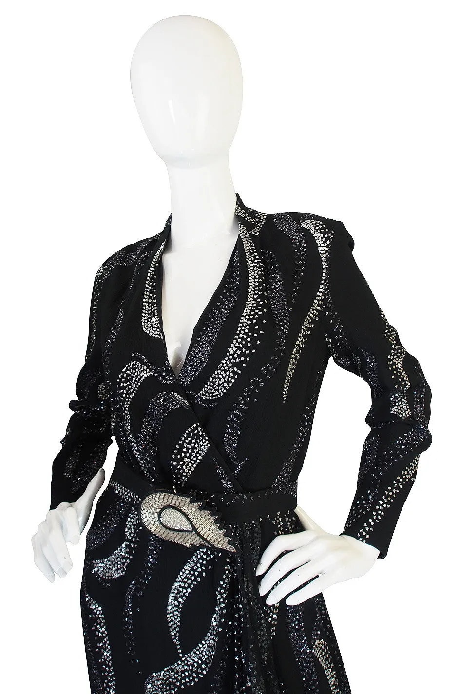 1960s George Halley Attributed Glitter Wrap Dress