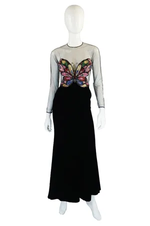1970s Oscar De la Renta Butterfly Gown