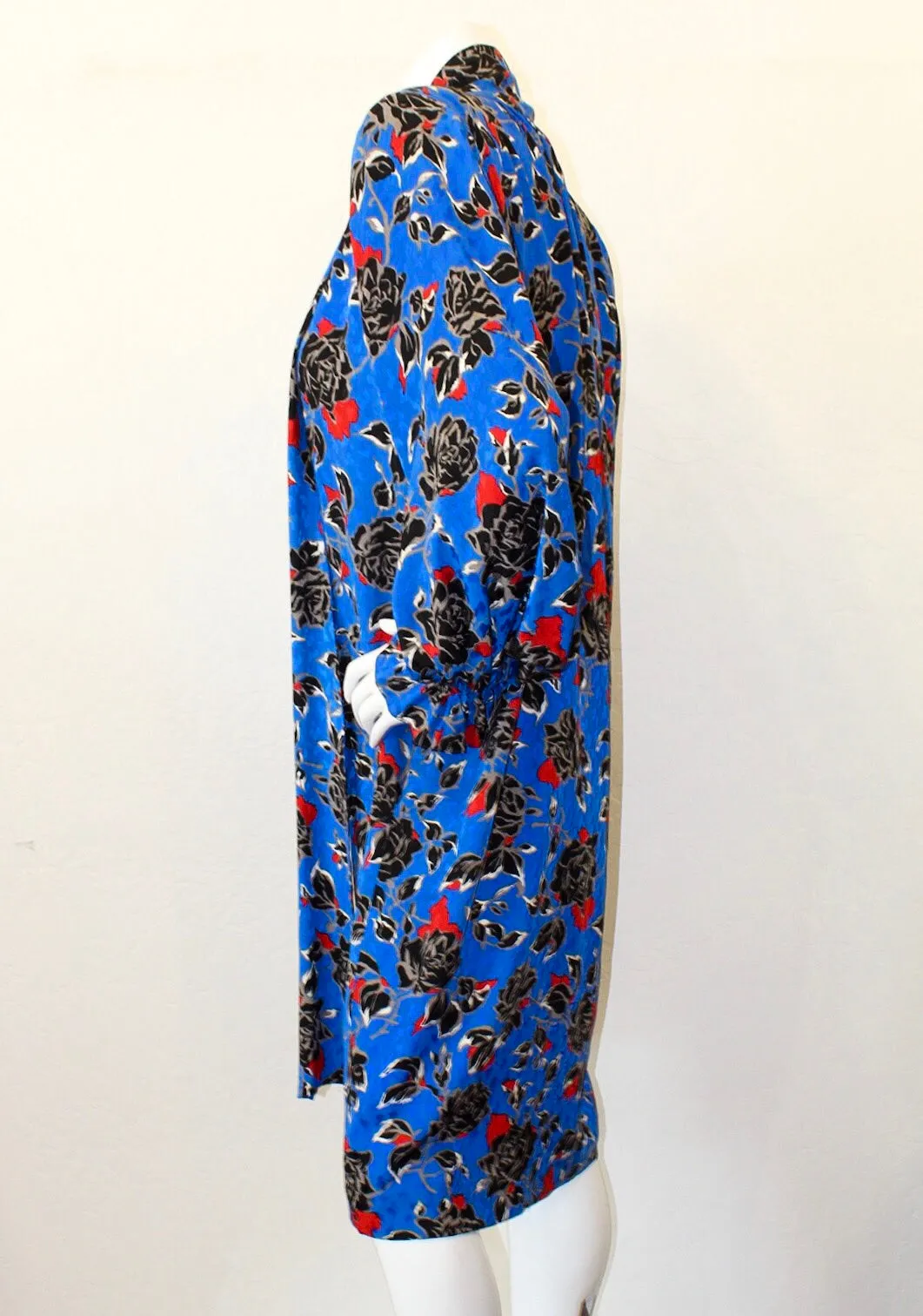 1980s Yves Saint Laurent Floral Print Dress