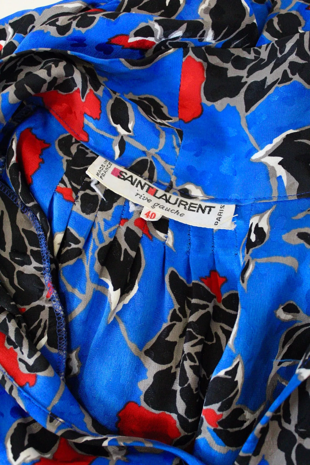 1980s Yves Saint Laurent Floral Print Dress