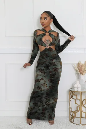 28175P - O-RING VELVET LS DRESS