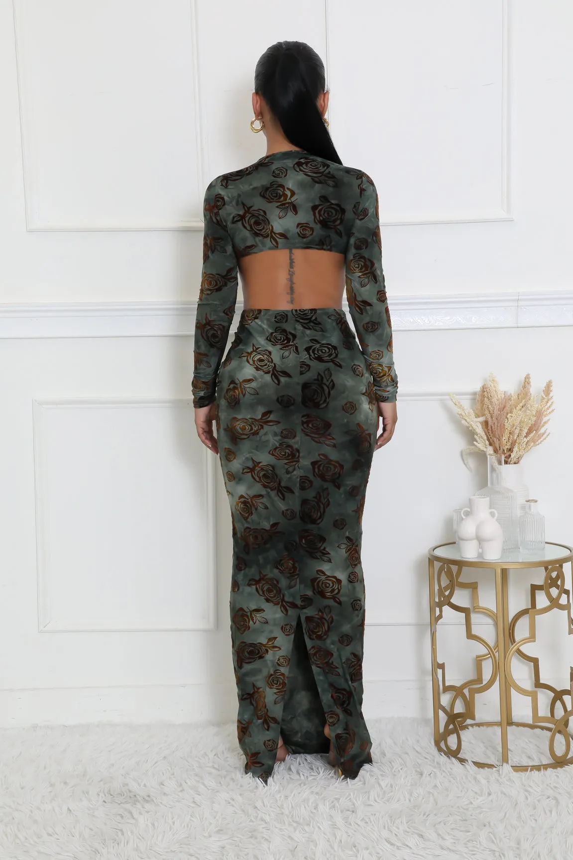 28175P - O-RING VELVET LS DRESS