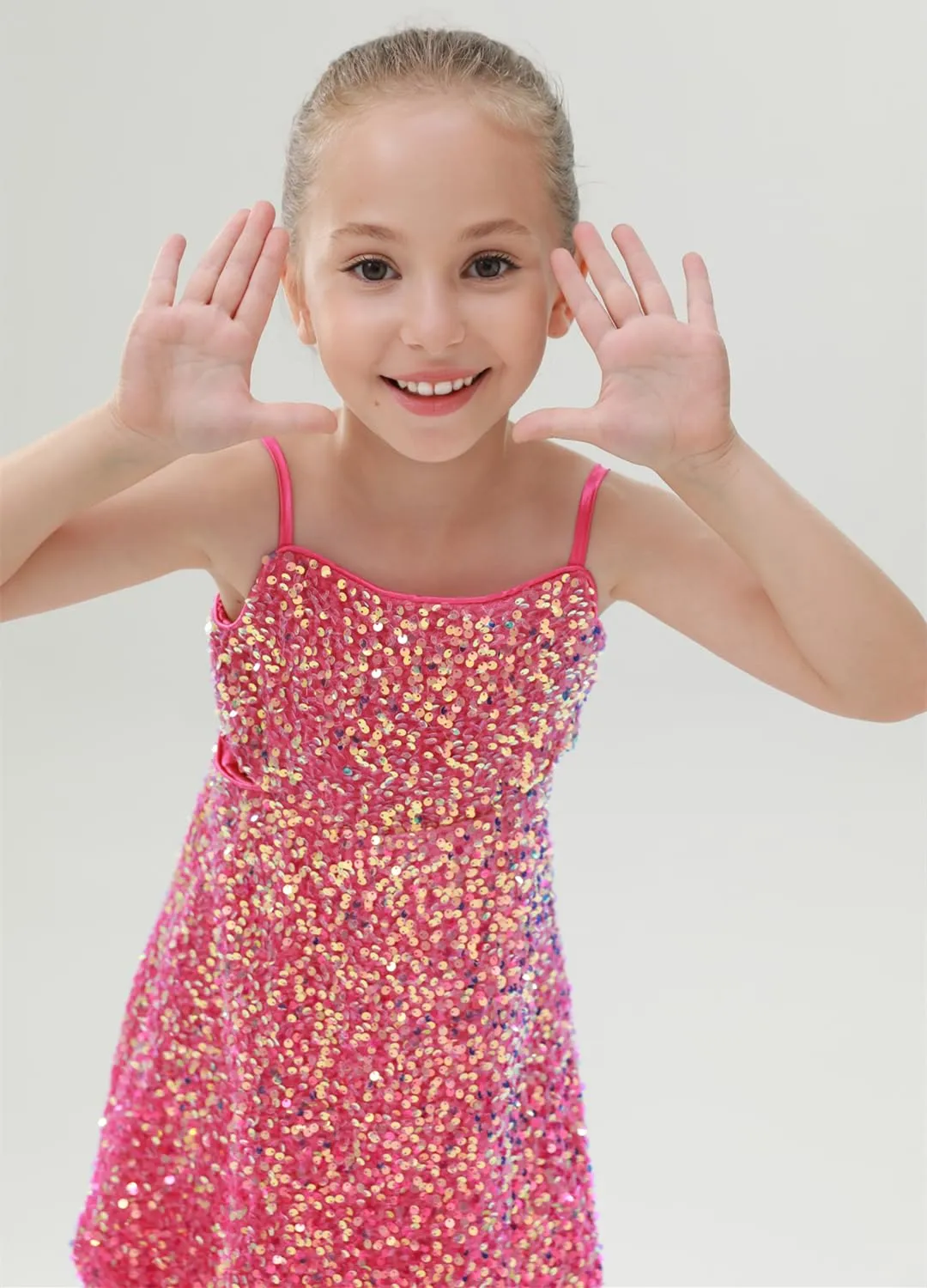 2Bunnies Girls' Side Cut Out Sequin Dress