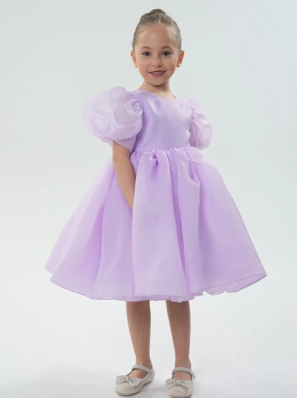 2Bunnies Organza Tulle Babydoll Girl Dress in Purple