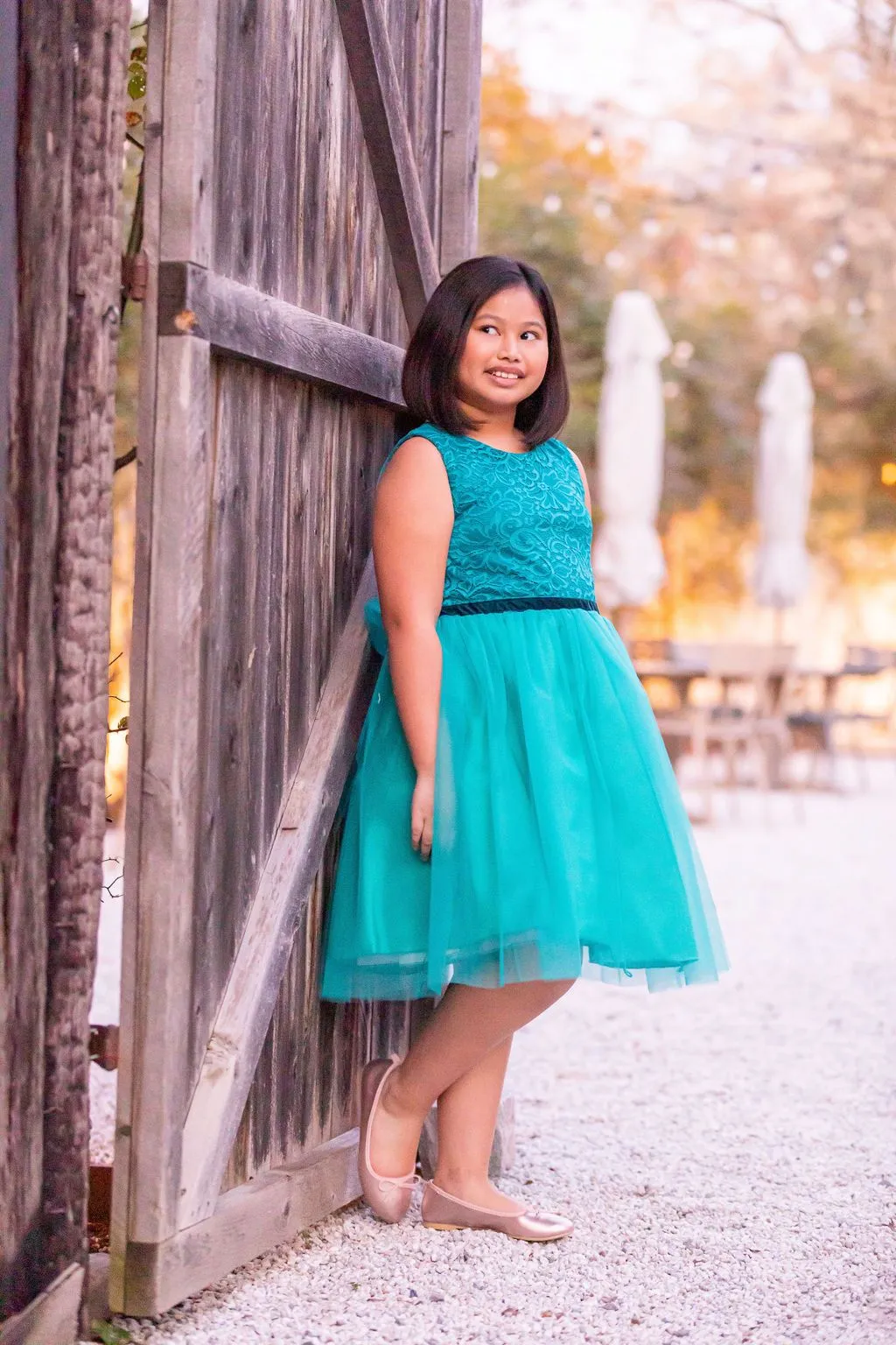 528 - Stretch Lace Tulle Velvet Trim Plus Size Girl Dress