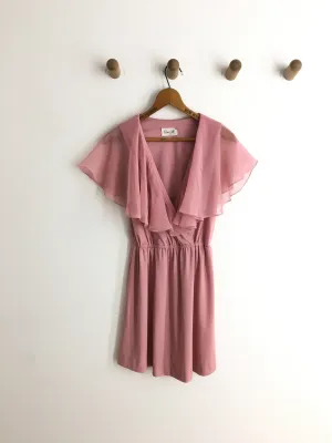 70’s PINK MINI WITH SHEER CAPELET / SMALL
