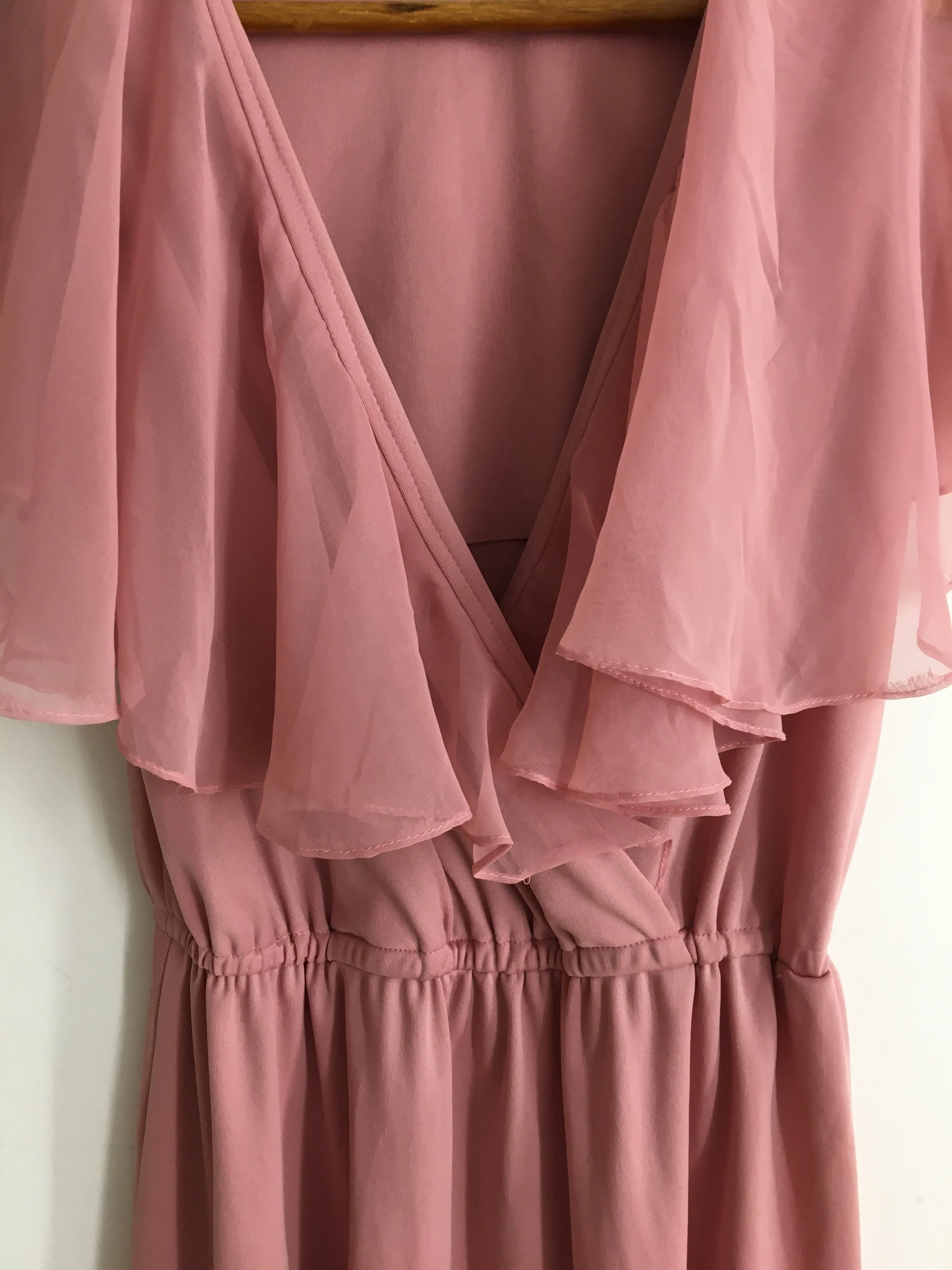 70’s PINK MINI WITH SHEER CAPELET / SMALL