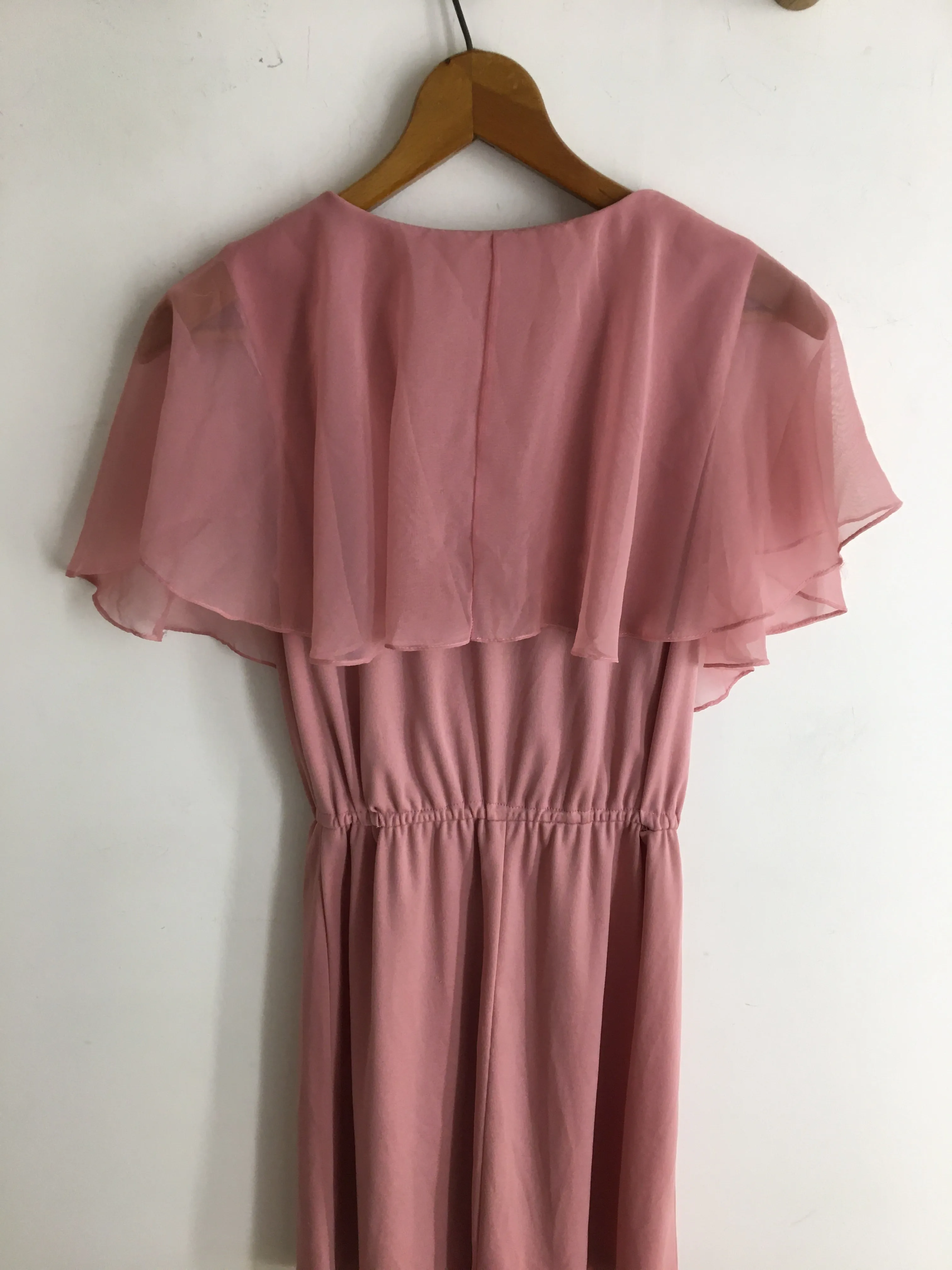 70’s PINK MINI WITH SHEER CAPELET / SMALL