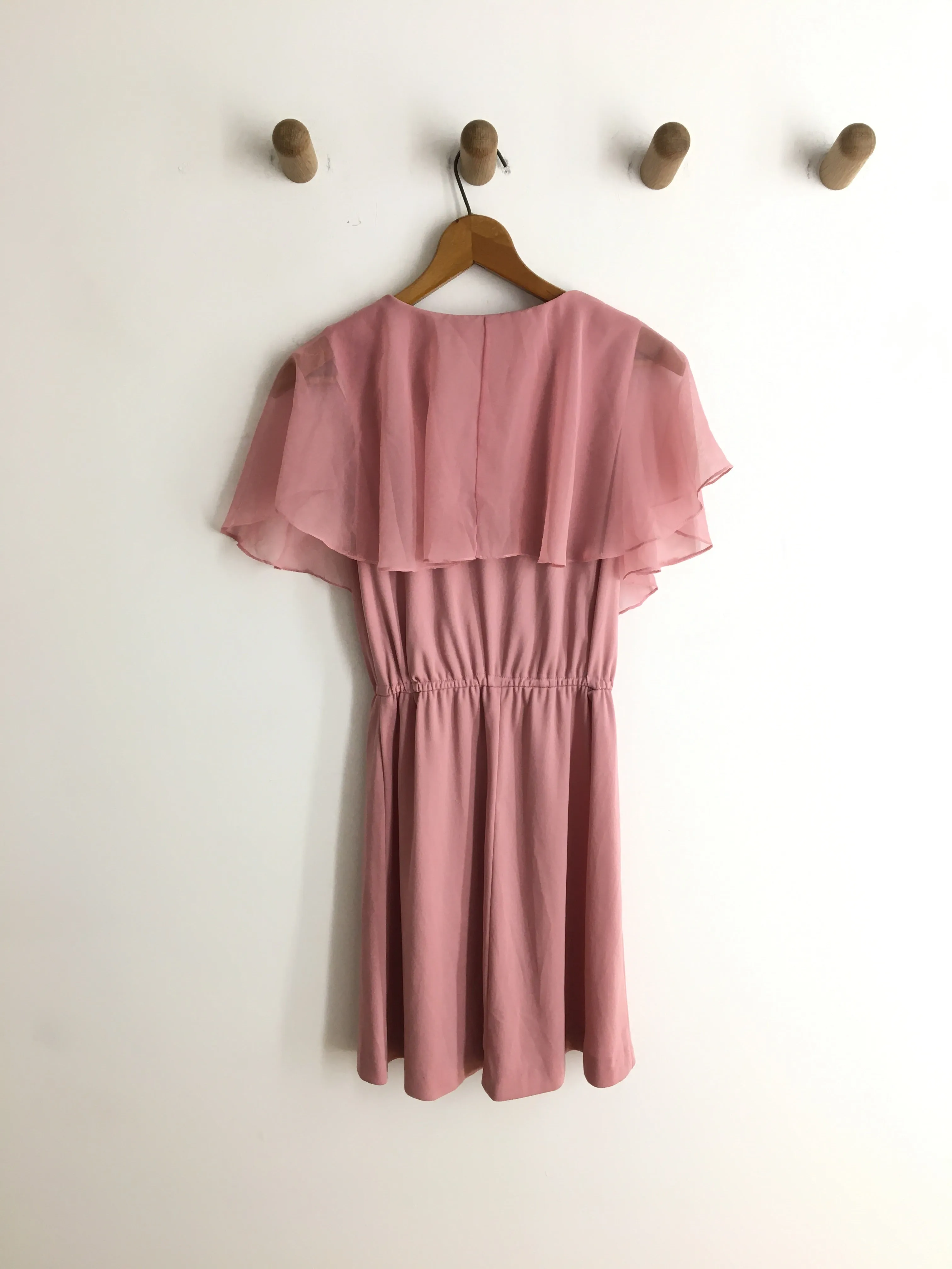 70’s PINK MINI WITH SHEER CAPELET / SMALL