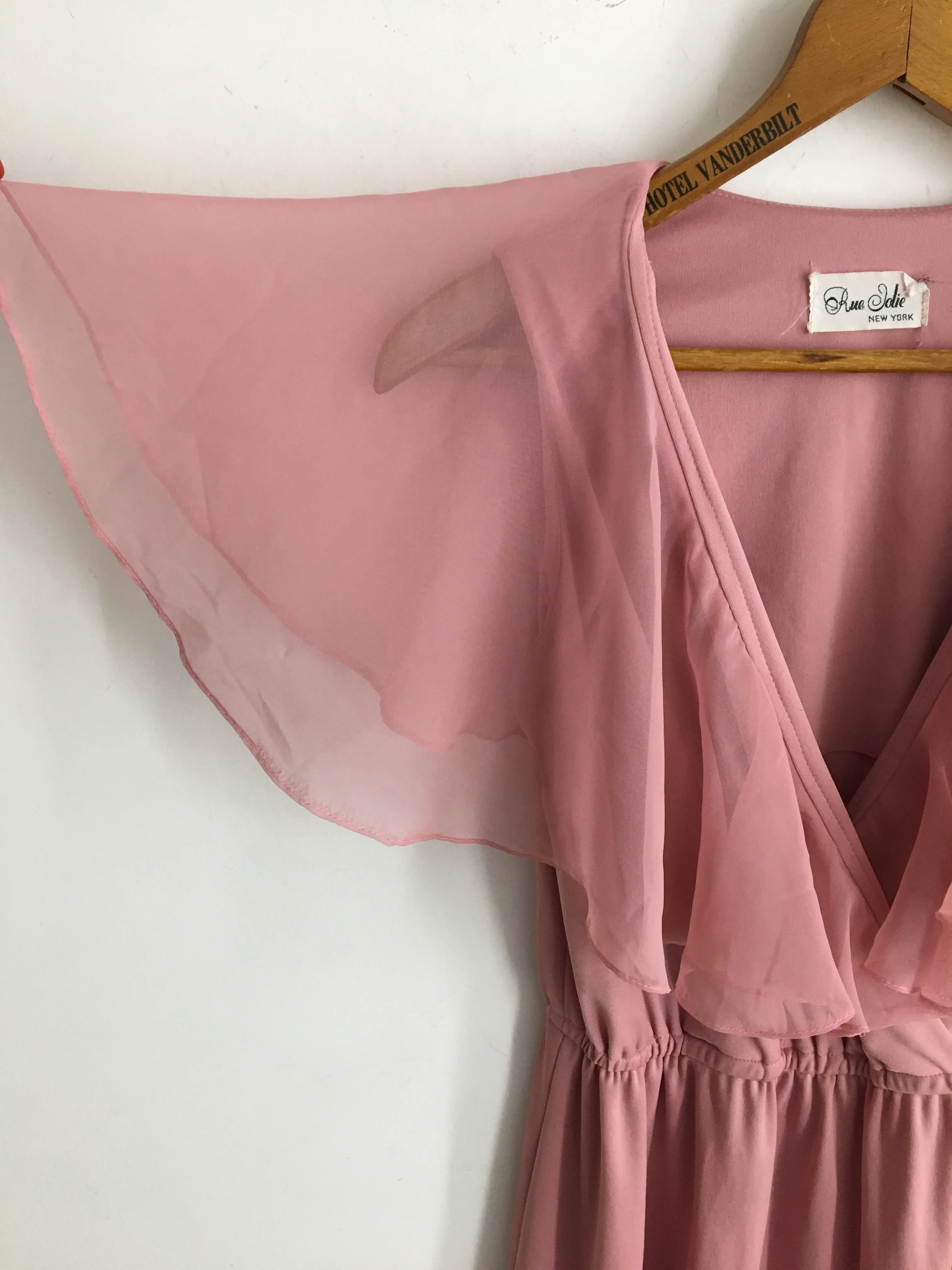 70’s PINK MINI WITH SHEER CAPELET / SMALL