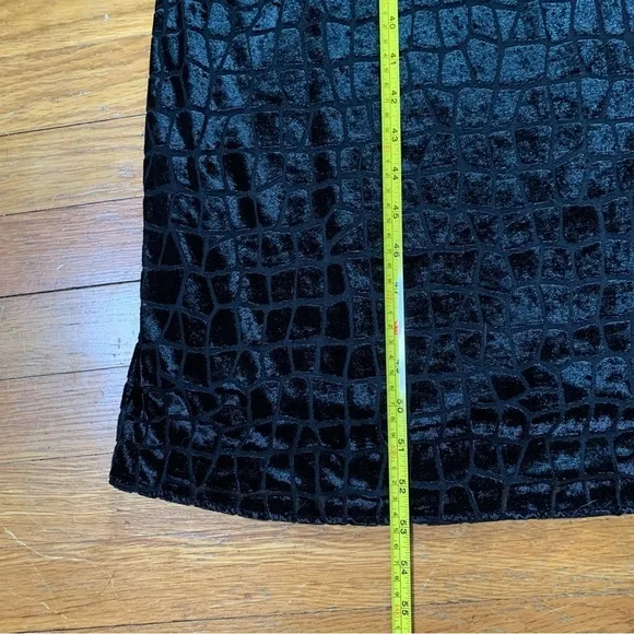 90s Vintage Crushed Black Velvet Croc Halter Maxi Dress Swiftie Reputation Vamp