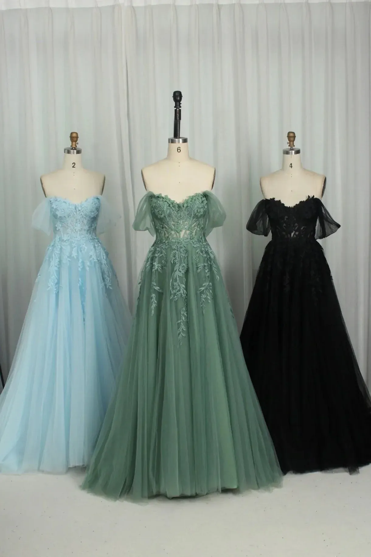 A-line Floral Sage Green Formal Dress Embroidery Strapless