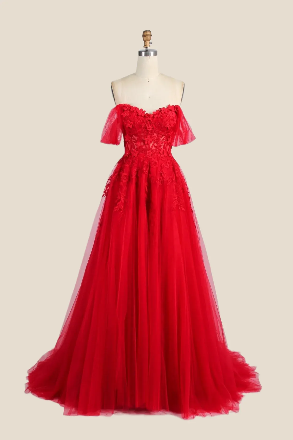 A-line Floral Sage Green Formal Dress Embroidery Strapless