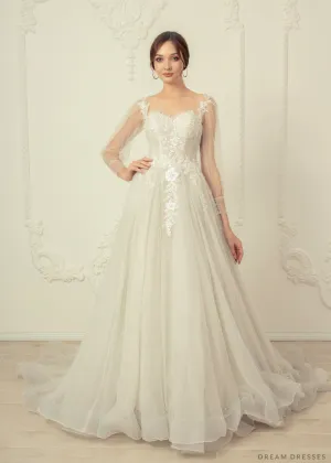 A-line Wedding Dress with Sleeves (#Liana)
