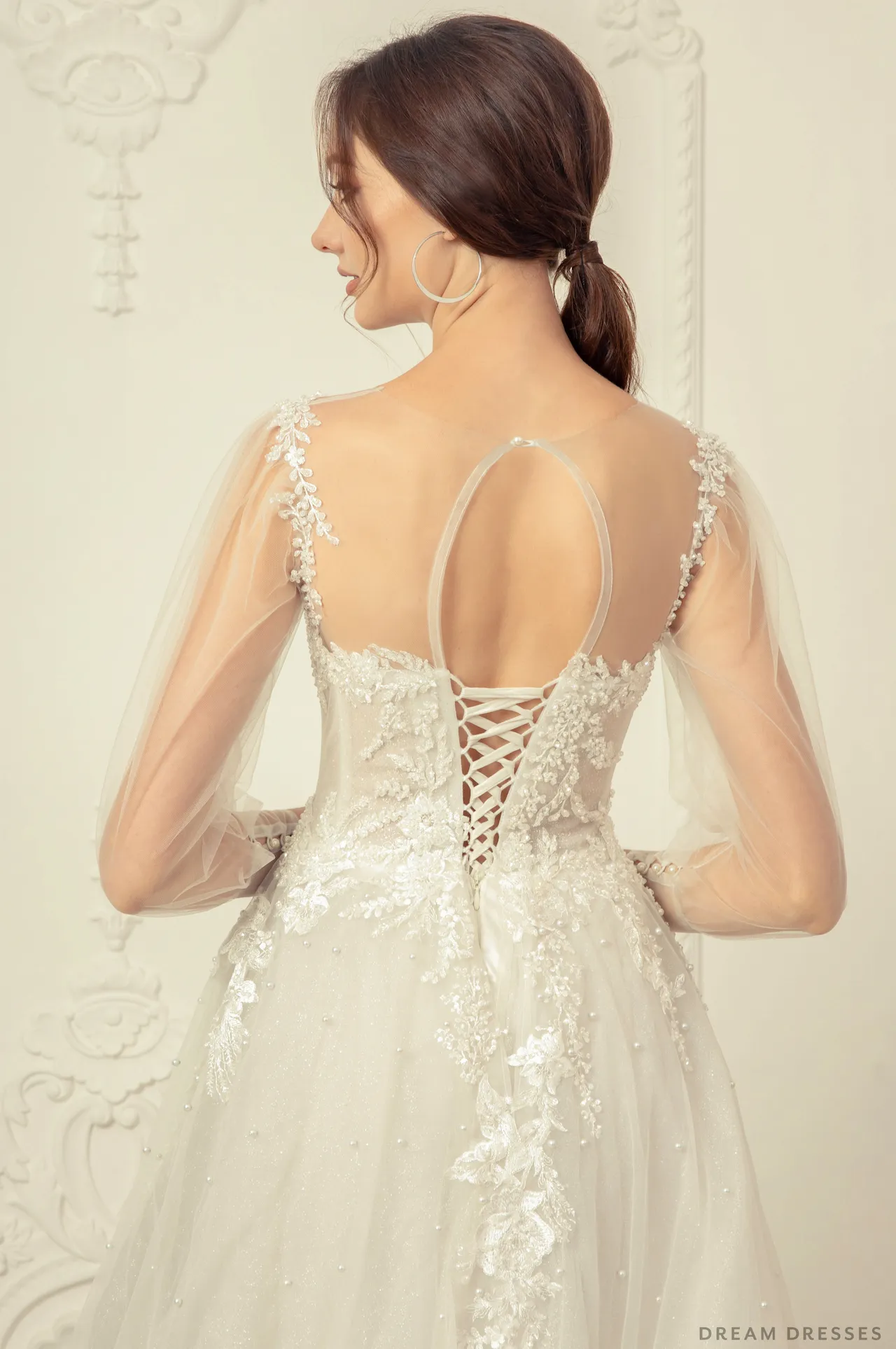 A-line Wedding Dress with Sleeves (#Liana)
