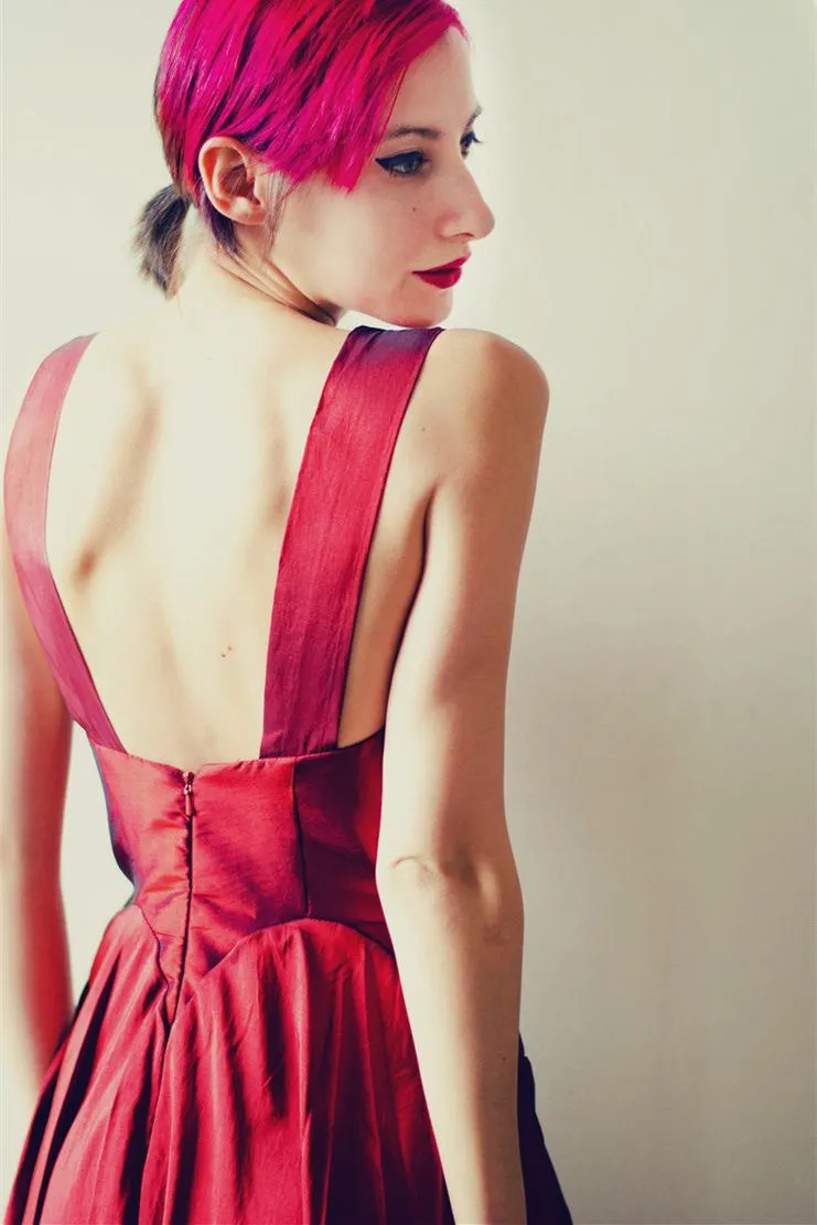 A-line Wide Straps Ankle Length Backless Charmeuse Evening Dress