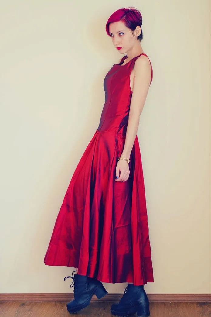 A-line Wide Straps Ankle Length Backless Charmeuse Evening Dress