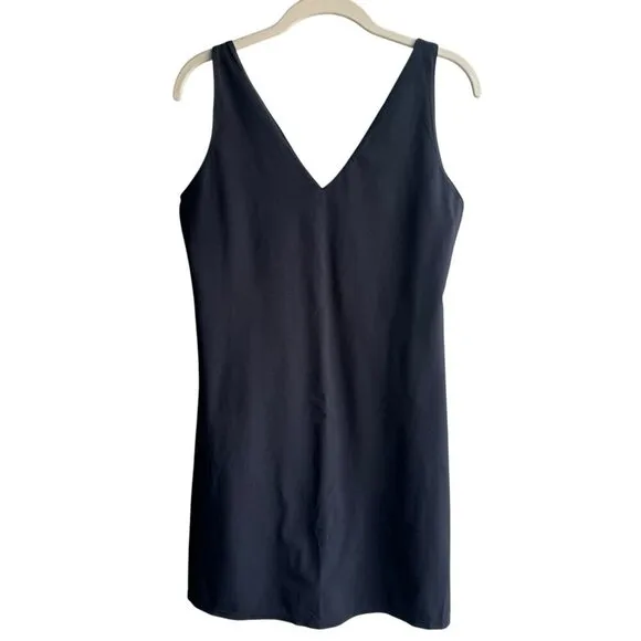 Abercrombie Traveler Wide Strap Mini Dress V-Neck Size Medium Black