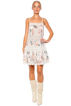 Acacia Lace Trim Floral Mini Dress