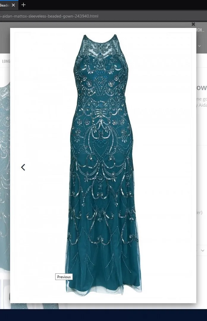 Aidan Mattox MD1E203296 Sleeveless Beaded Gown