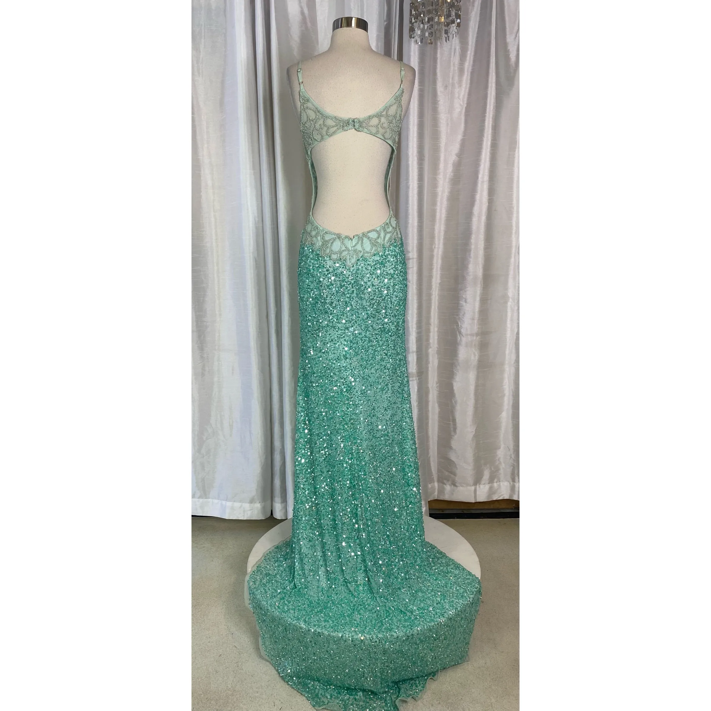 ALETA Style 615 Long Gown Tiffany/Silver Size 8