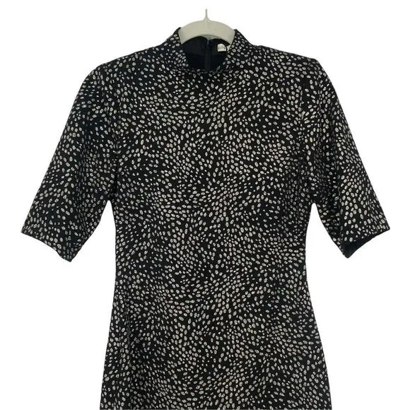 Alice   Olivia Inka Strong-Shoulder Mock Neck Dress Size 4
