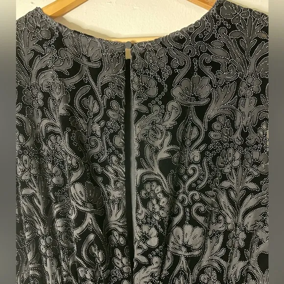 Alice   Olivia Vintage Black Velvet Burnt Out Whimsy Gosh Mini Dress