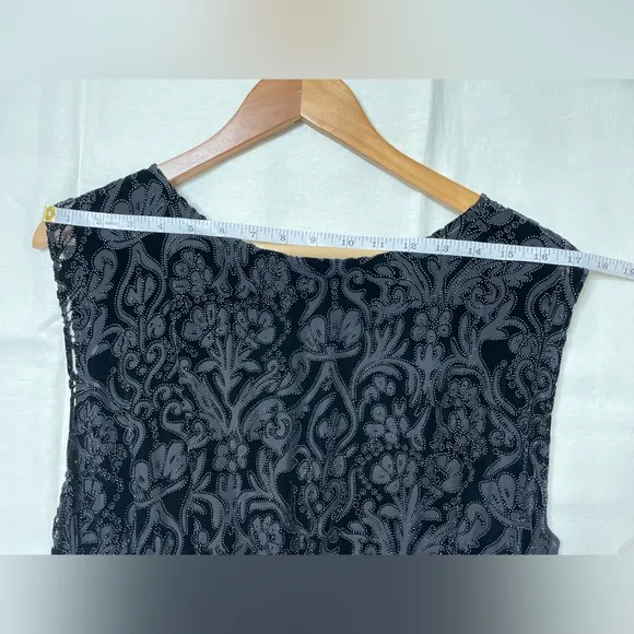Alice   Olivia Vintage Black Velvet Burnt Out Whimsy Gosh Mini Dress