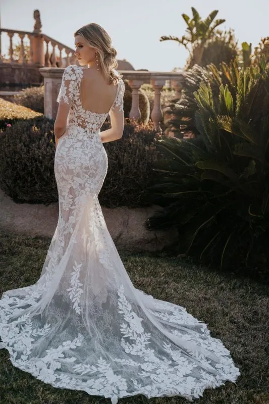 Allure Size 10 A1158 Nude/Ivory Gown