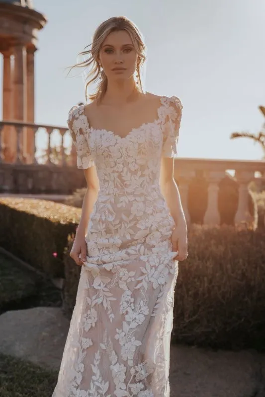 Allure Size 10 A1158 Nude/Ivory Gown