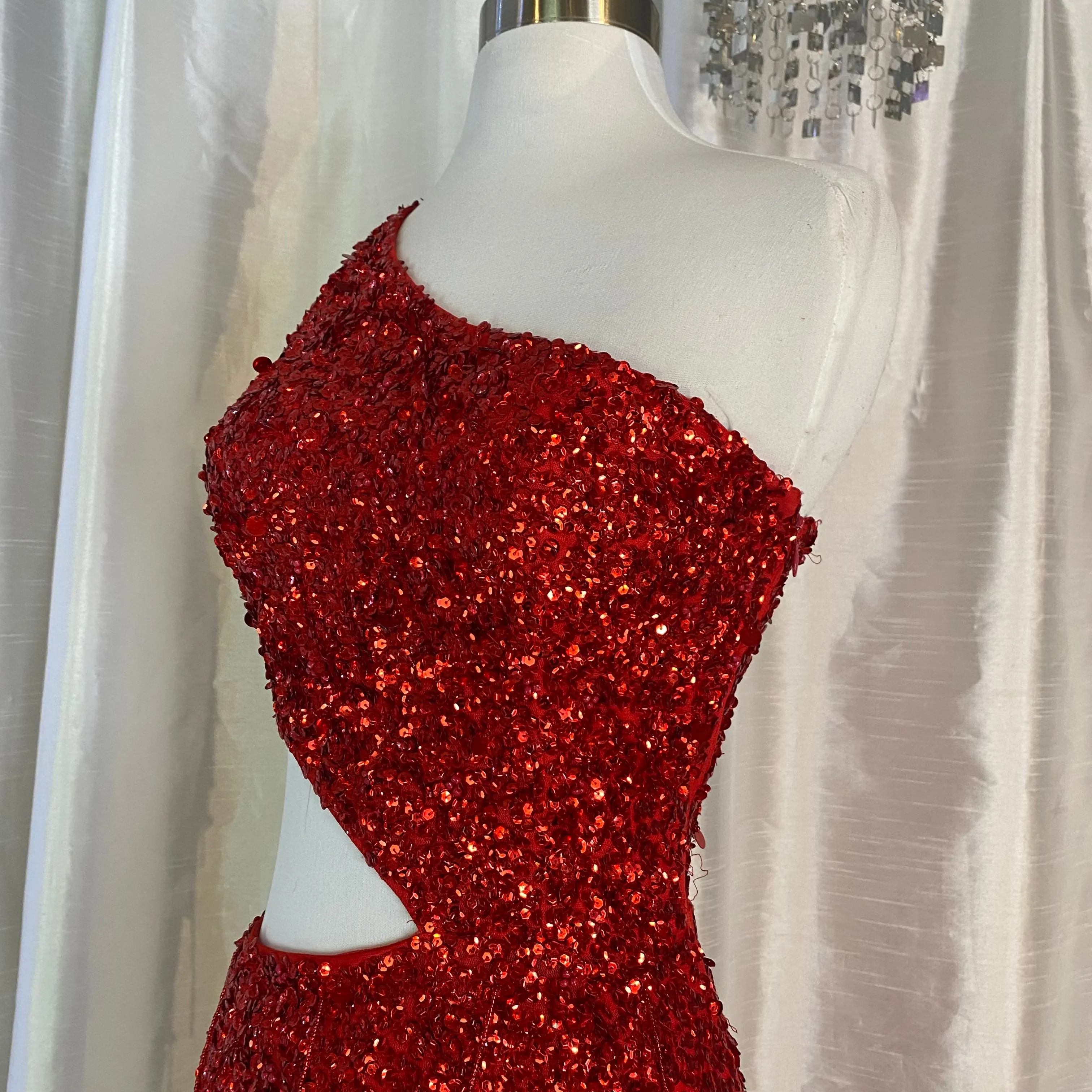 AMARRA Style 94108 Long Cut Out Gown Red Size
