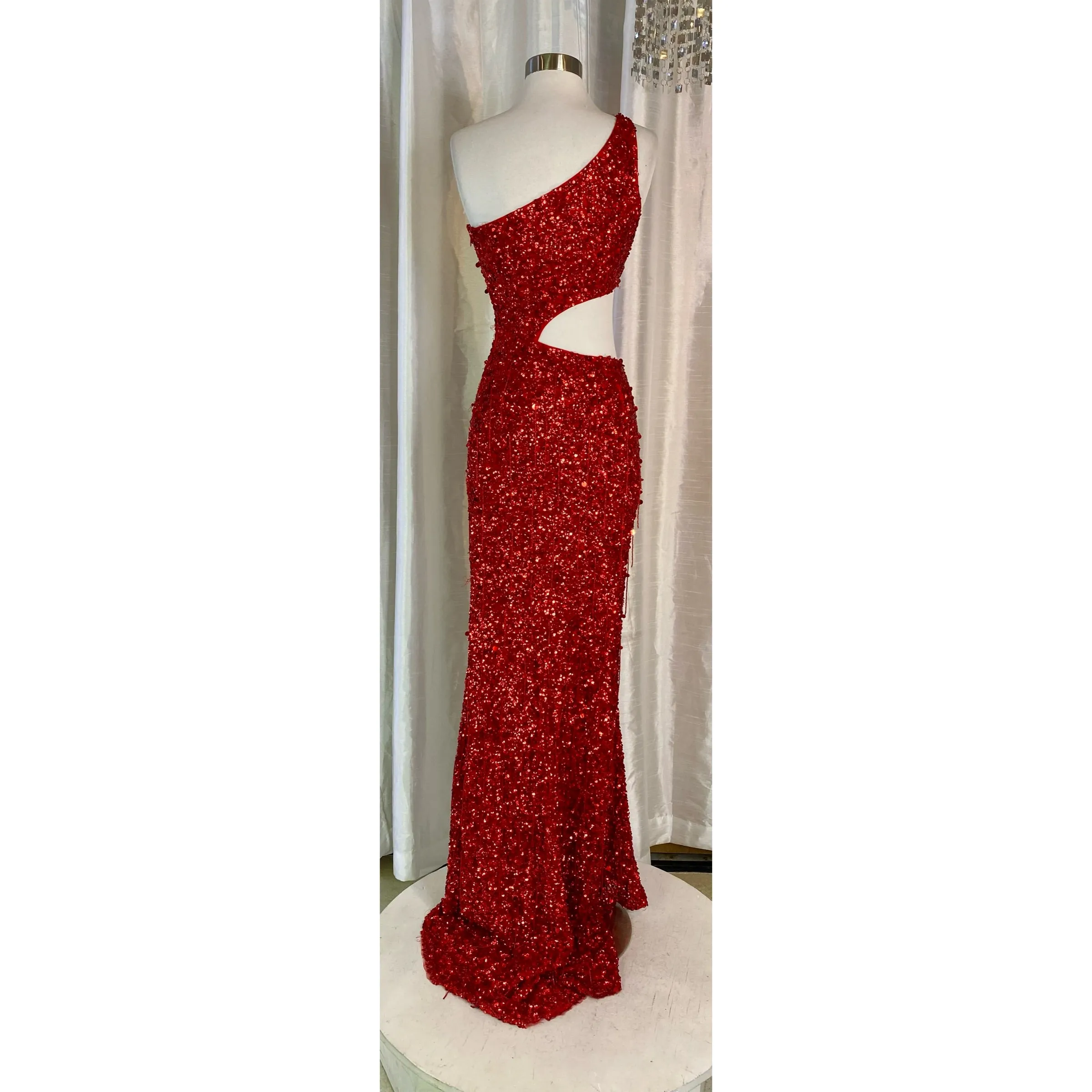 AMARRA Style 94108 Long Cut Out Gown Red Size
