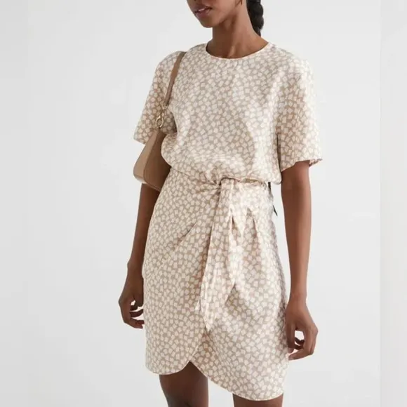 &amp; OTHER STORIES Printed Knot Detail Mini Dress 2 NWT