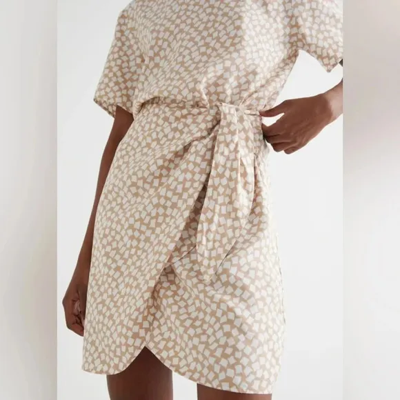 &amp; OTHER STORIES Printed Knot Detail Mini Dress 2 NWT