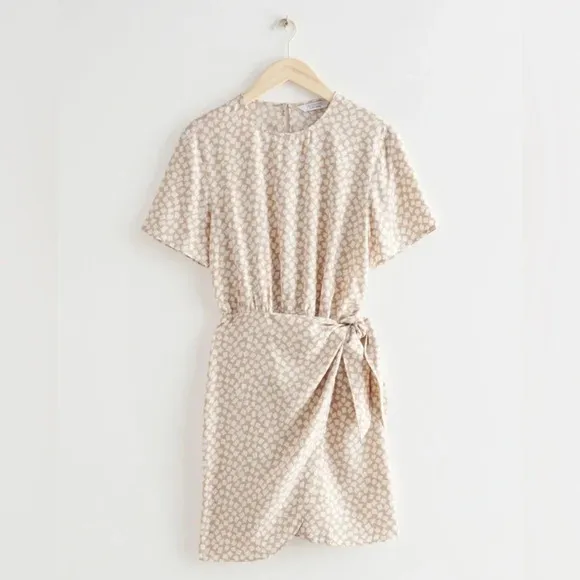 &amp; OTHER STORIES Printed Knot Detail Mini Dress 2 NWT