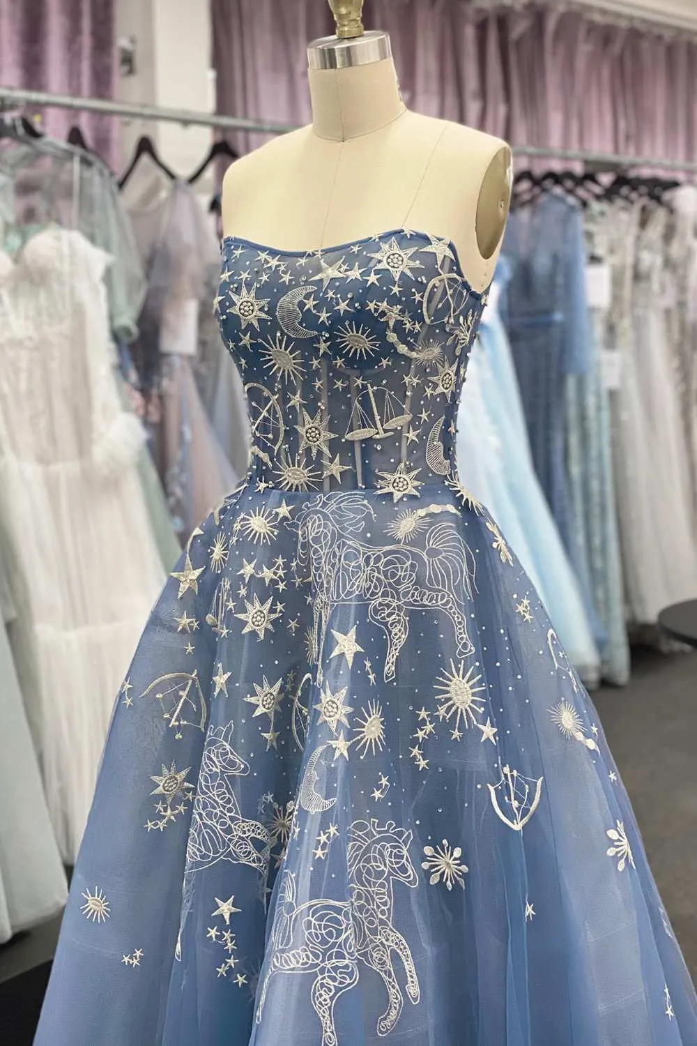 Andrea & Leo A0890 Constellation Dream Strapless Long Dress