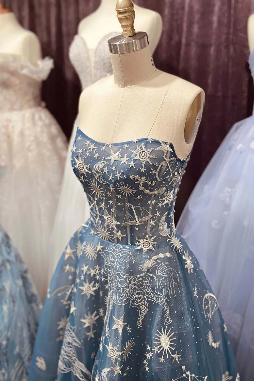 Andrea & Leo A0890 Constellation Dream Strapless Long Dress