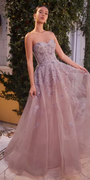 Andrea & Leo A1348 Long Strapless Off the Shoulder Ball Gown