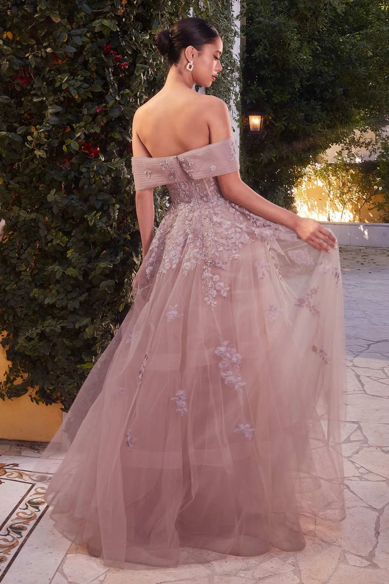 Andrea & Leo A1348 Long Strapless Off the Shoulder Ball Gown