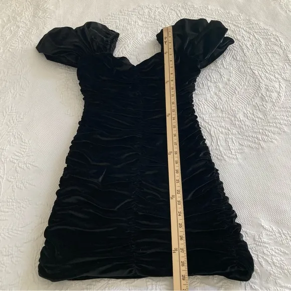Anthropologie Hutch Velvet Black Ruched Dress size 2