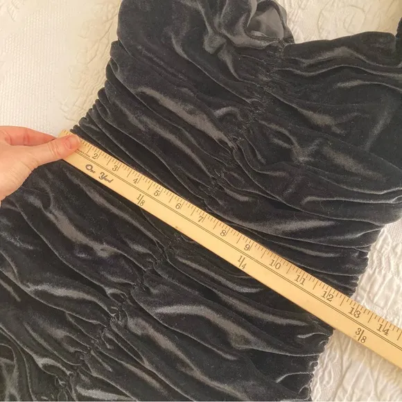 Anthropologie Hutch Velvet Black Ruched Dress size 2