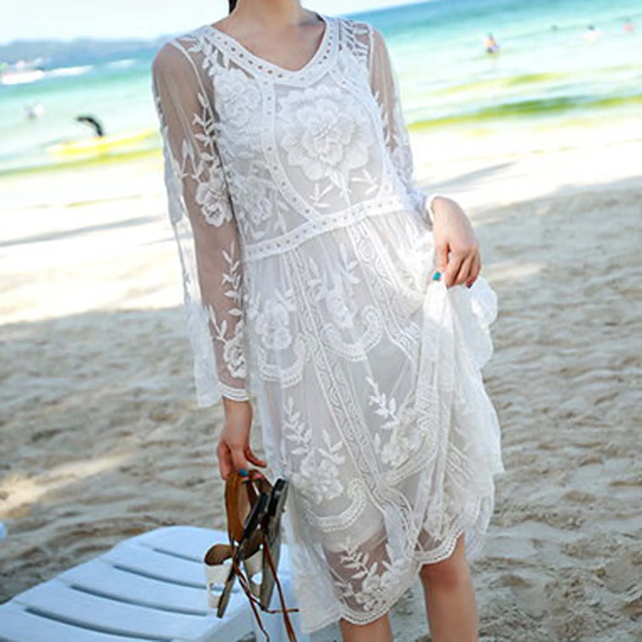 Aster Sky Lace Dress (wholesale)