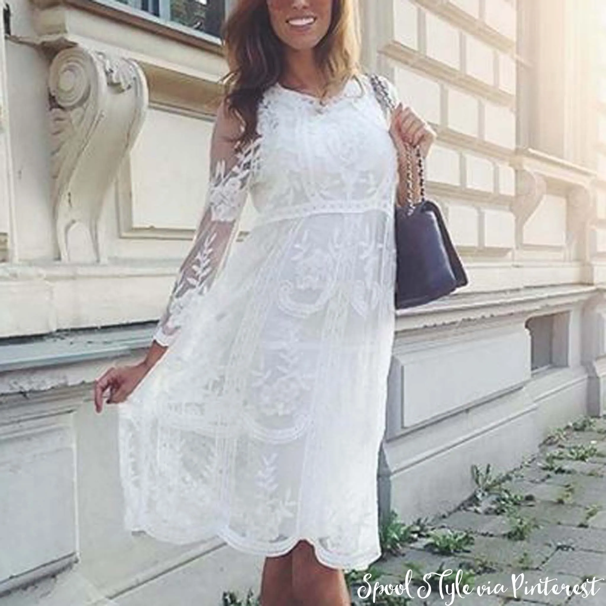 Aster Sky Lace Dress (wholesale)