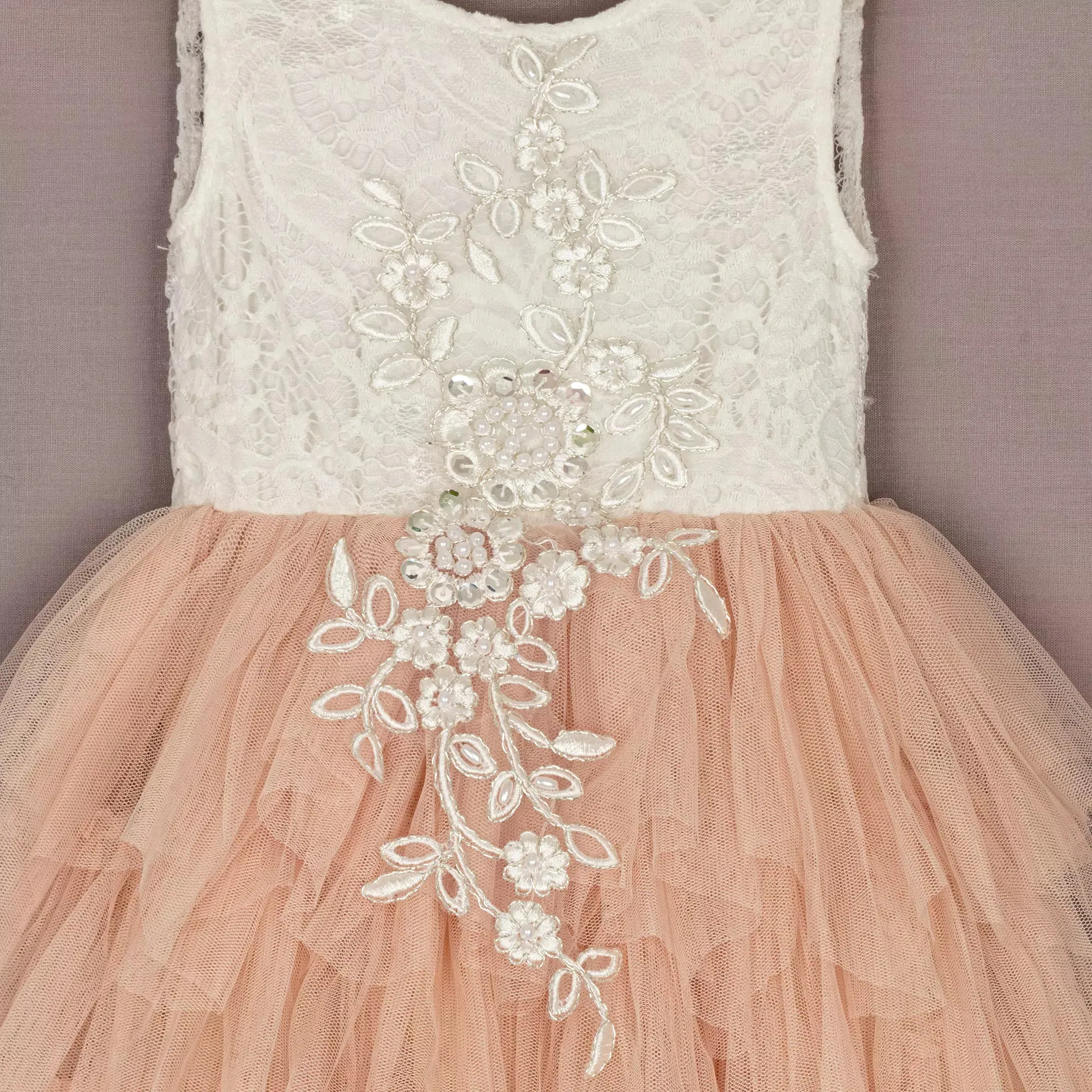 Baby Boho Dreams Dress -  Apricot Champagne Applique