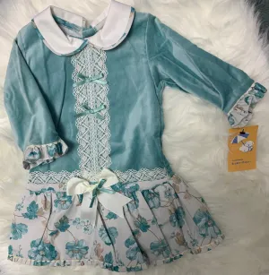 Baby-Ferr Mint Floral Dress - 36M