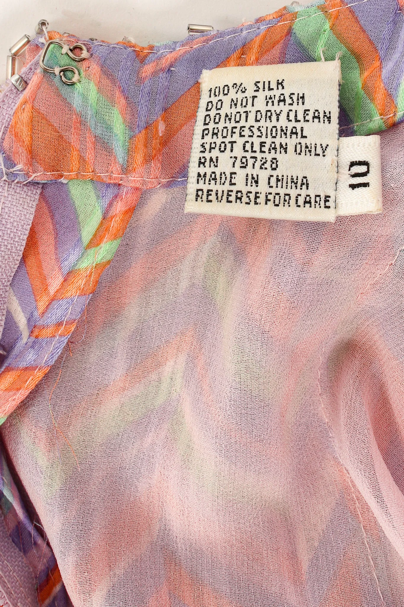 Batwing Beaded Pastel Chevron Gown